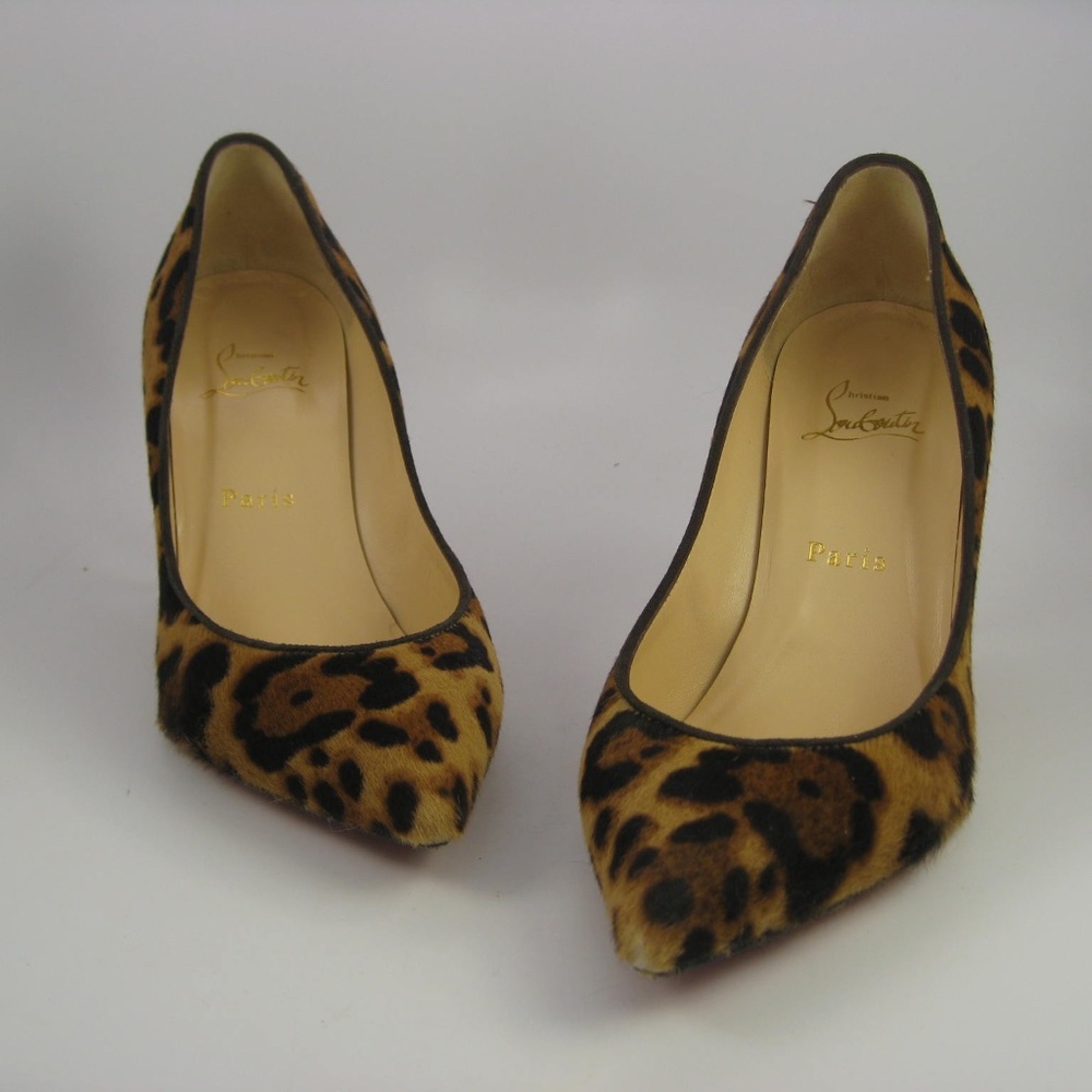 Christian Louboutin Piou Piou Pony Hair Leopard Pumps 38